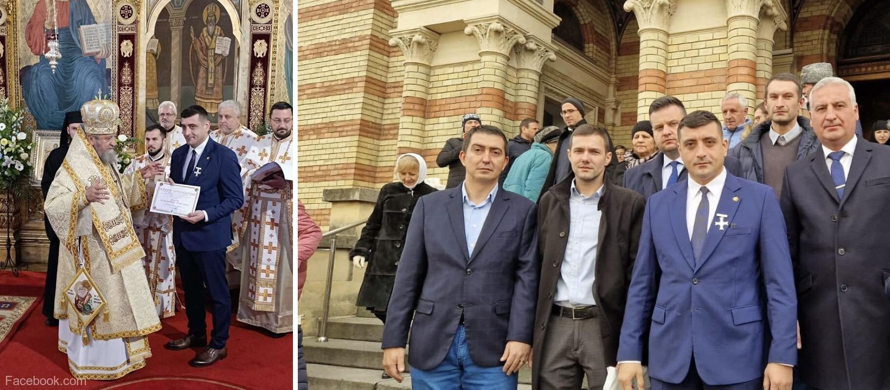 Moment istoric: Mitropolitul Streza a acordat Crucea Șaguniană liderului AUR, George Simion