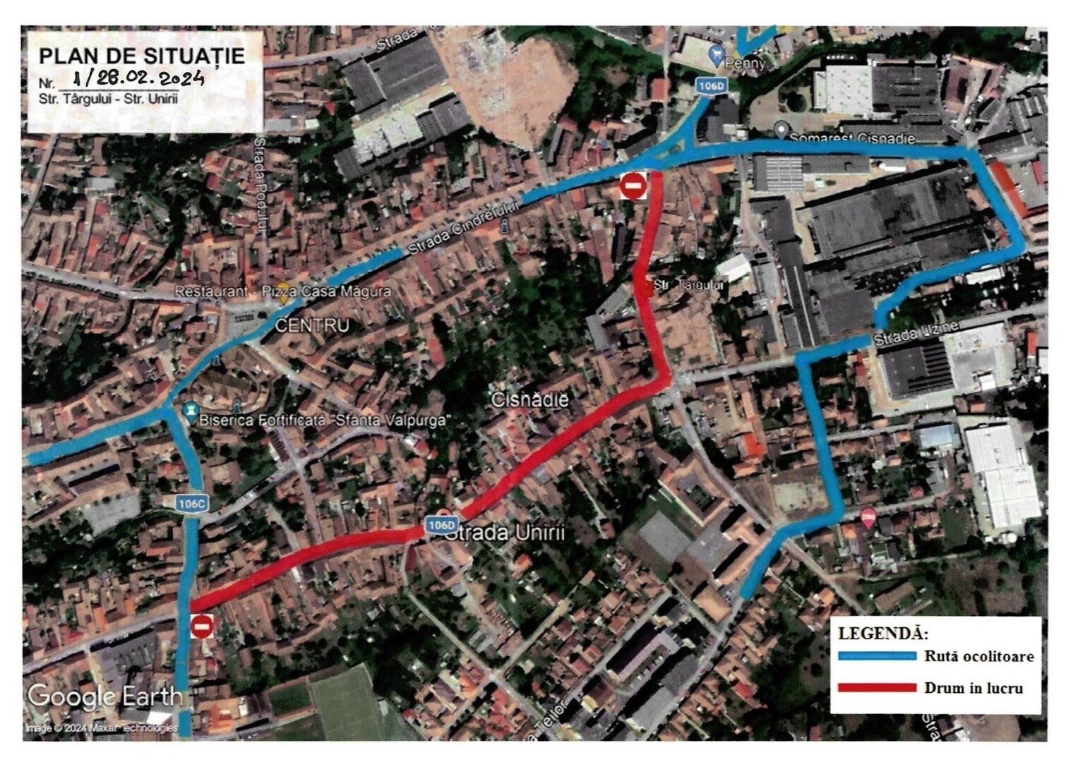 Cisnădie: Atenție șoferi! Trafic restricționat pe mai multe străzi din oraș