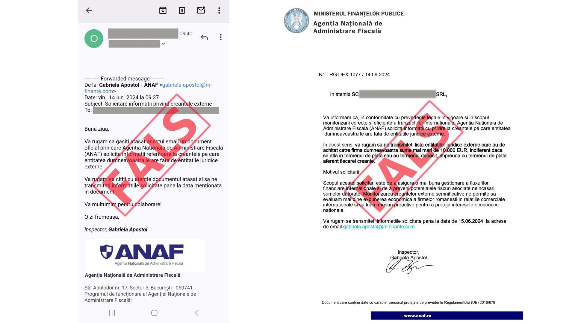 Atenție! Mesaje false în numele ANAF