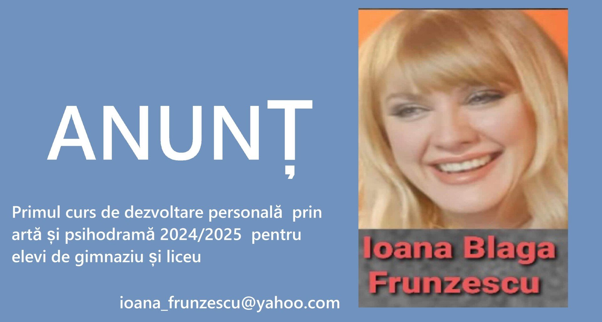 Înscrieri la primul curs de dezvoltare personală prin artă si psihodramă pentru elevi de gimnaziu și liceu