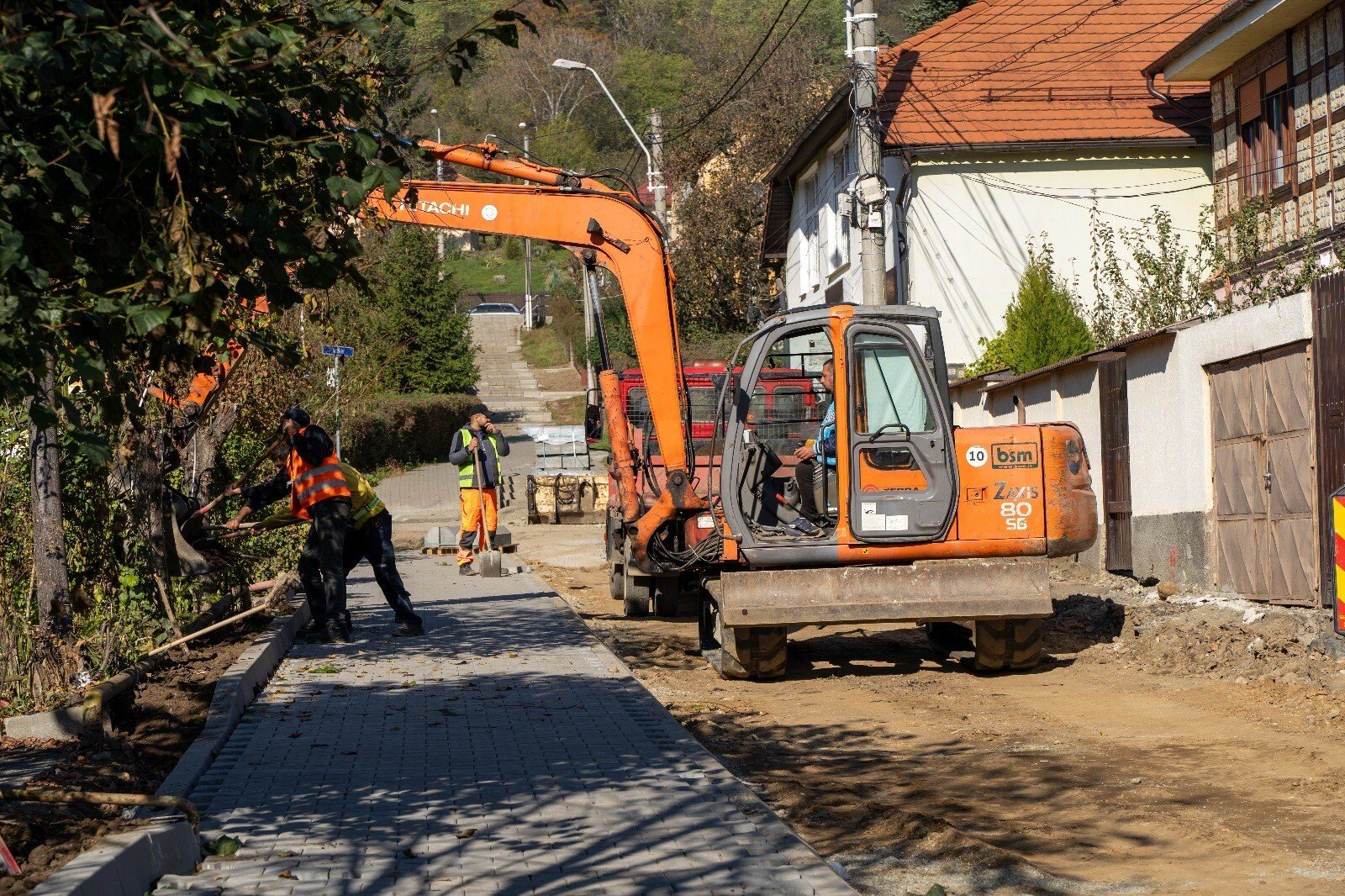 Lucrări de reabilitare pe strada Merilor din municipiul Mediaș