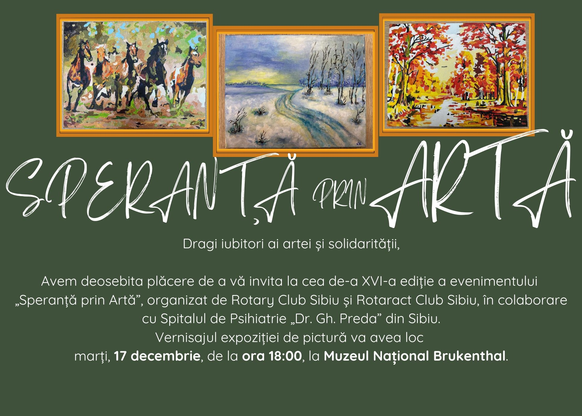 „Speranță prin artă” – expoziție impresionantă a pacienților Spitalului de Psihiatrie Sibiu, luna aceasta, la Muzeul Brukenthal