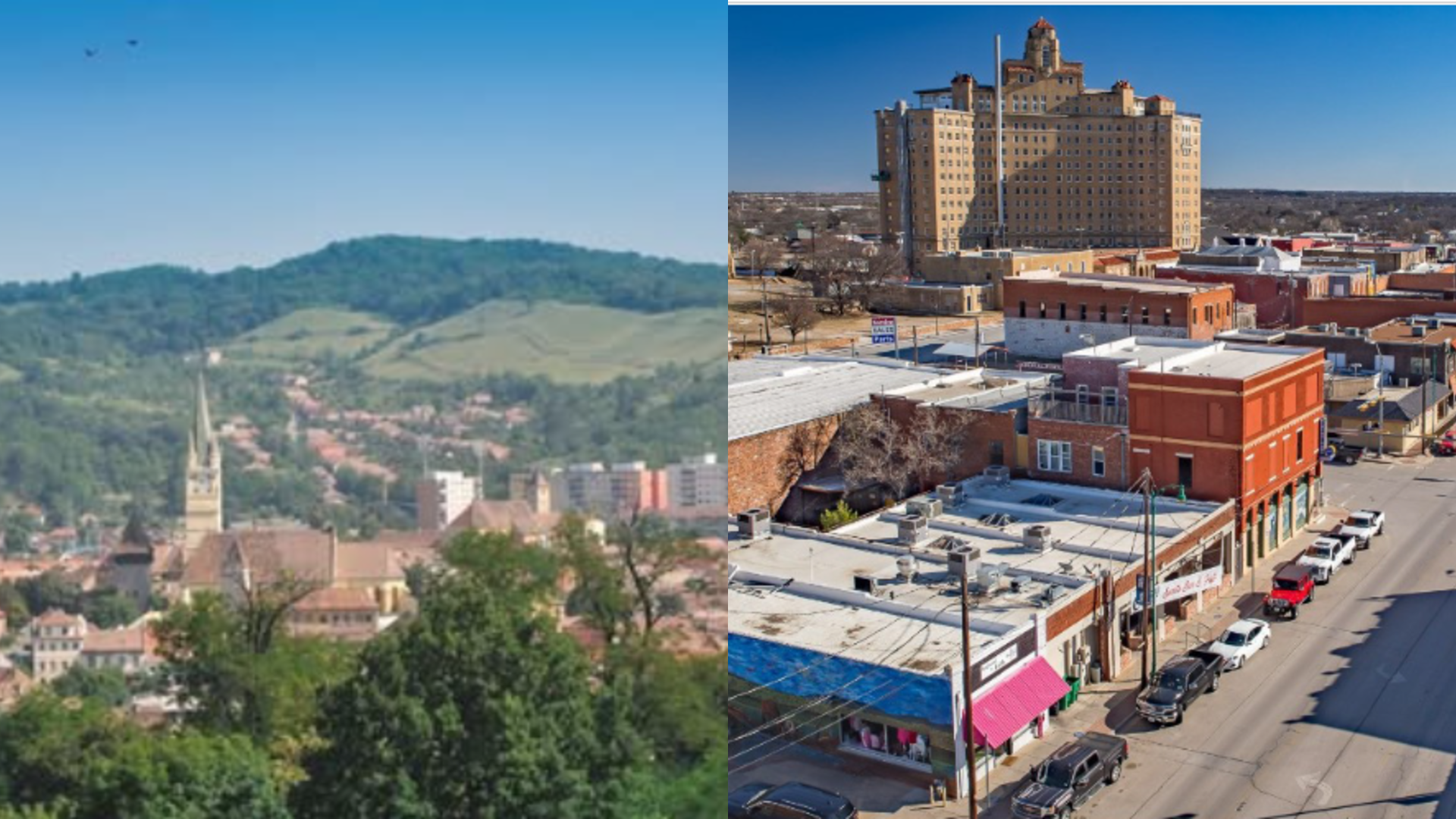 Mediașul și Mineral Wells din Texas, SUA, sunt orașe înfrățite. Parteneriatul lor a început în 2005