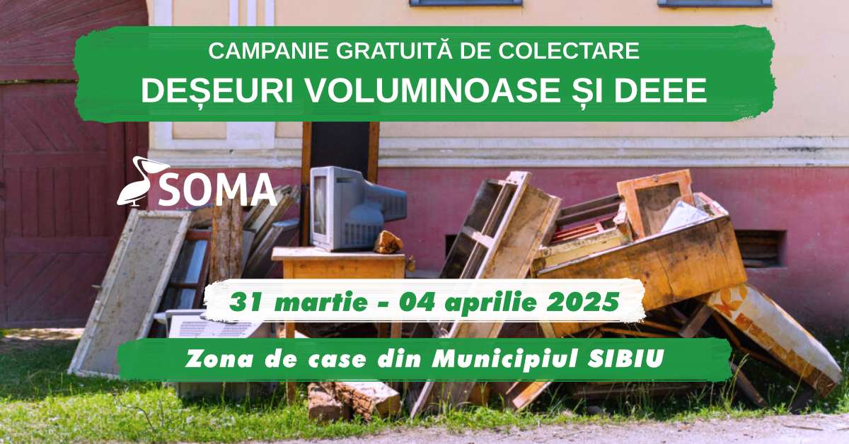 Soma Sibiu a colectat 65 de tone de deșeuri voluminoase – Urmează campania pentru zonele de case