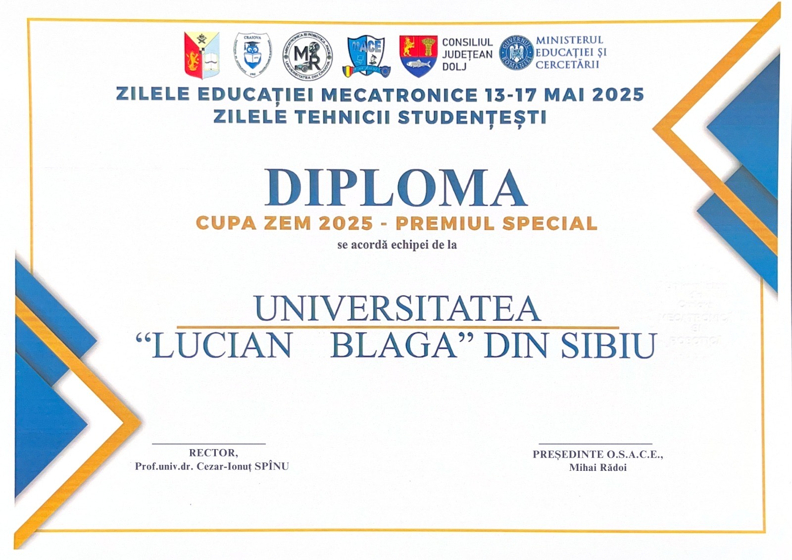 Studenții ULBS, pe podium la Olimpiada Națională de Mecatronică 2025