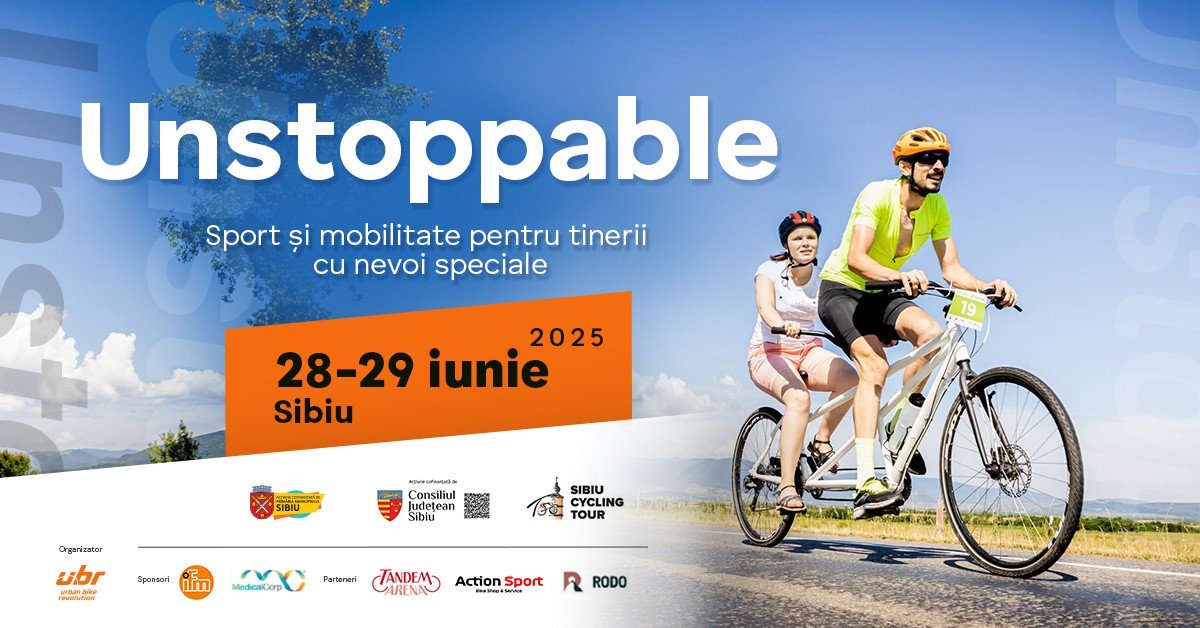 Unstoppable2025: tinerii speciali pedalează alături de ceilalți la Turul Ciclist al Sibiului!