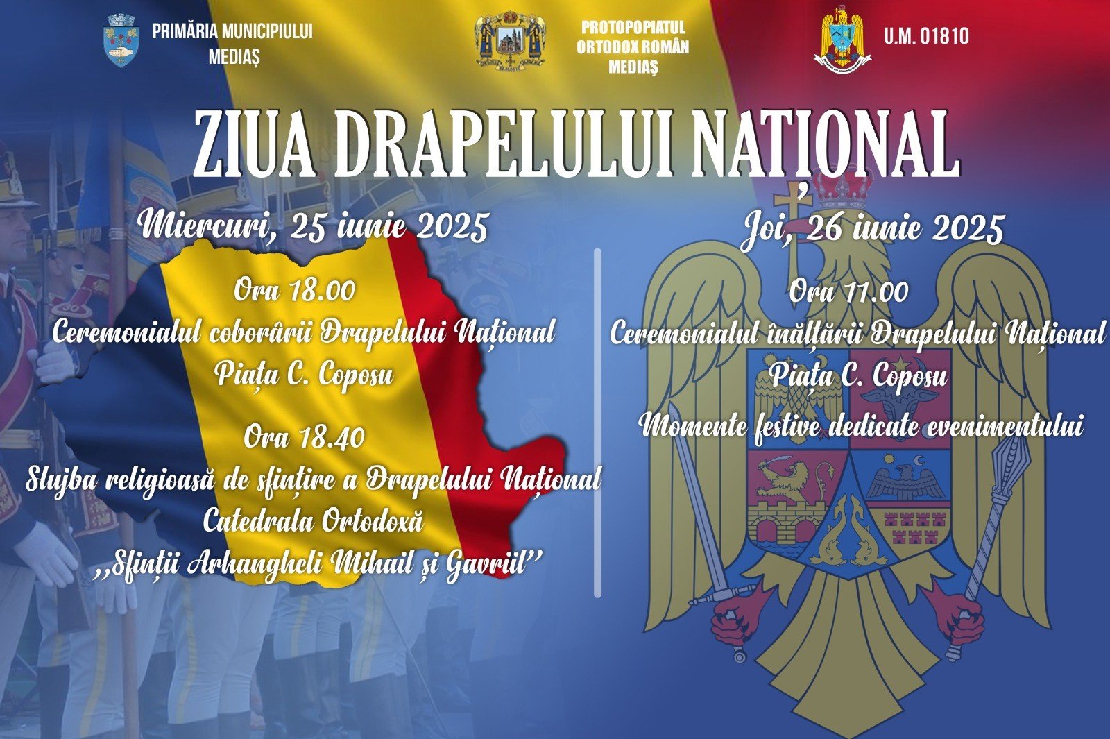 Ziua Drapelului Național sărbătorită la Mediaș