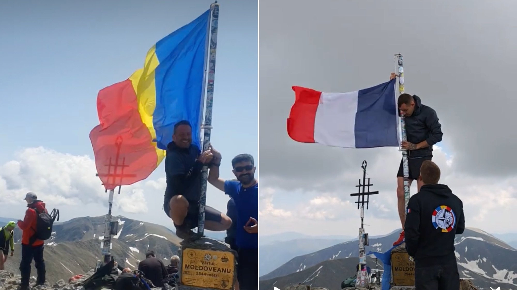 Drapelul României, nou-nouț pe Vârful Moldoveanu. Află de ce s-au supărat românii pe francezi!