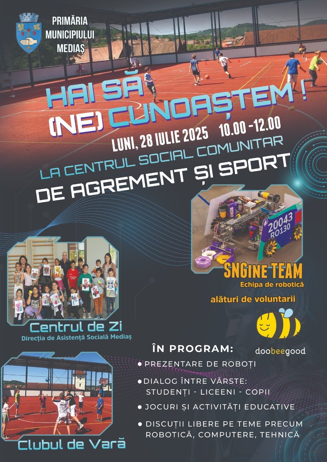 Eveniment dedicat copiilor pasionați de robotică la Centrul Social Comunitar de Agrement și Sport din Mediaș!