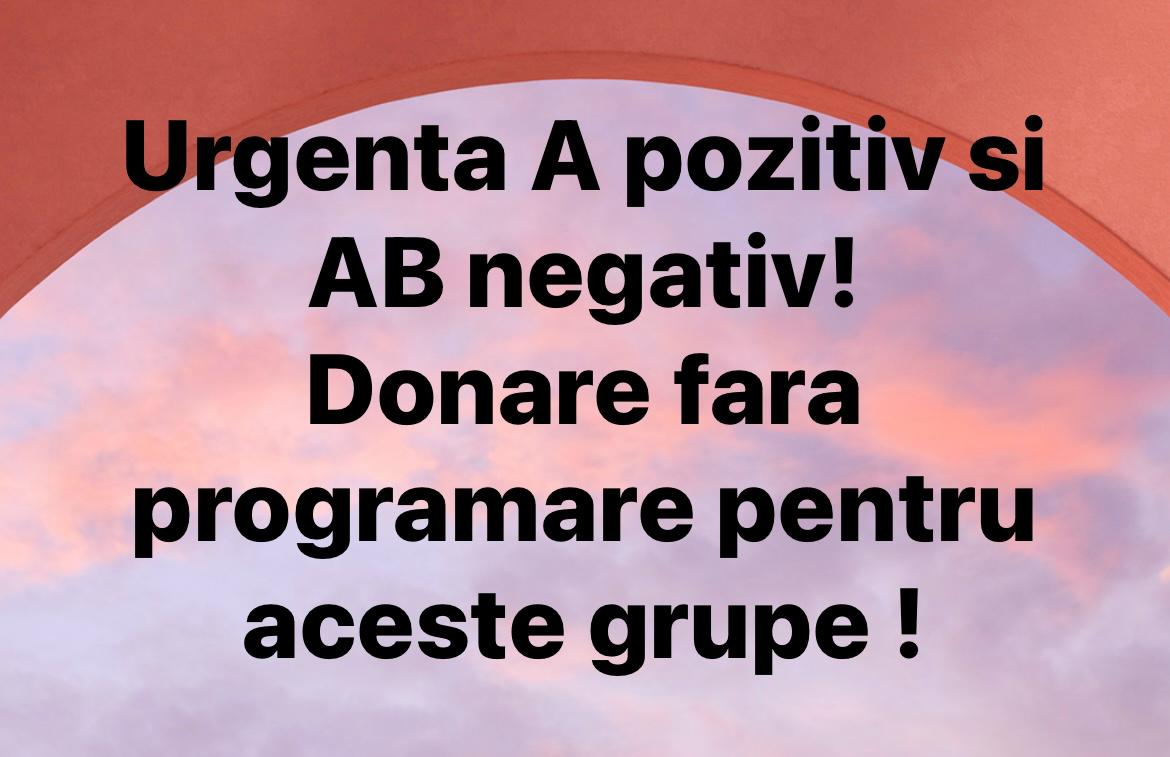 Apel de urgență la Sibiu: este nevoie imediată de sânge din grupele A pozitiv și AB negativ