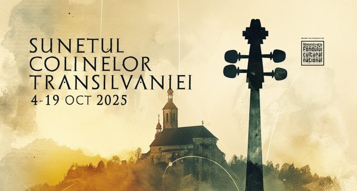 Afis promotional pentru festivalul de muzică clasică Sunetul Colinelor Transilvaniei