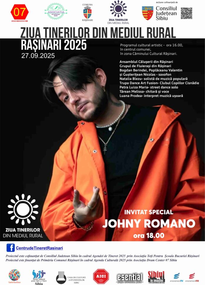 afiș Ziua tinerilor din mediul rural Rășinari 2025 Afis oficial pentru Ziua Tinerilor din mediul rural Rășinari 2025