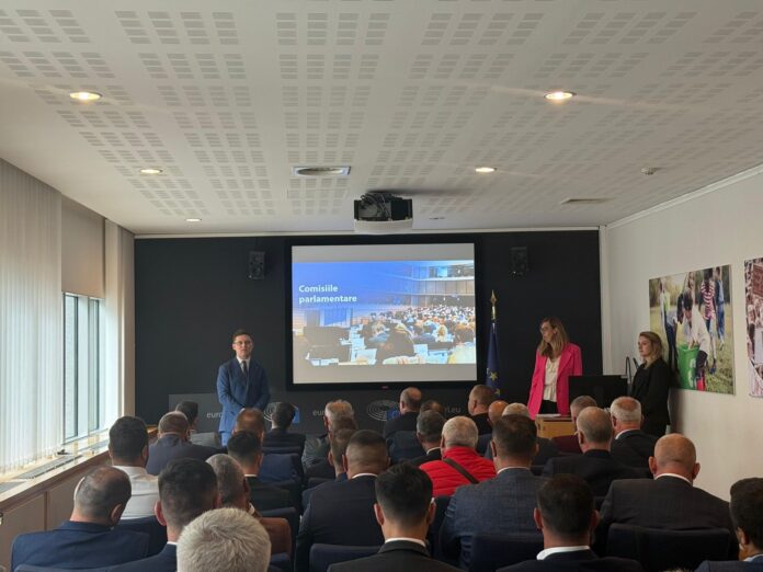 Primarul Gura Râului la Bruxelles, discutând cu oficiali europeni