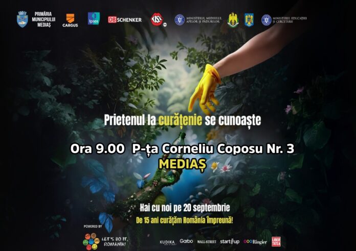 Afis Let's Do It Romania 2025 pentru Mediaș la Ziua Curățeniei Naționale