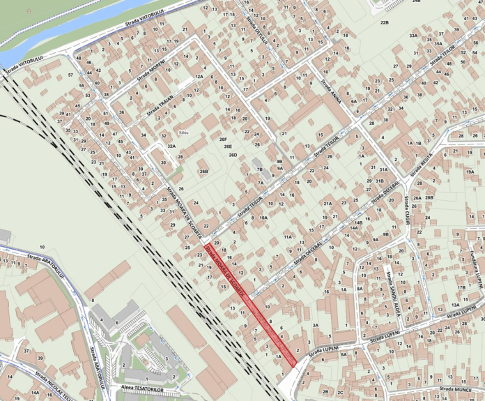Harta restricțiilor de trafic pe strada Moara de Scoarță din cauza lucrărilor la conducta de gaz