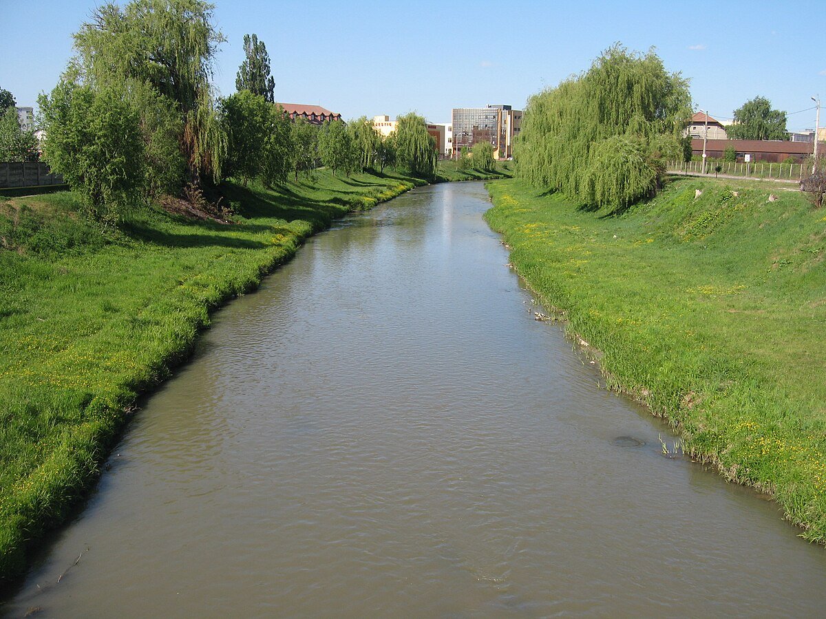 Vedere panoramică a râului Cibin, subiect al unui proiect major de modernizare.