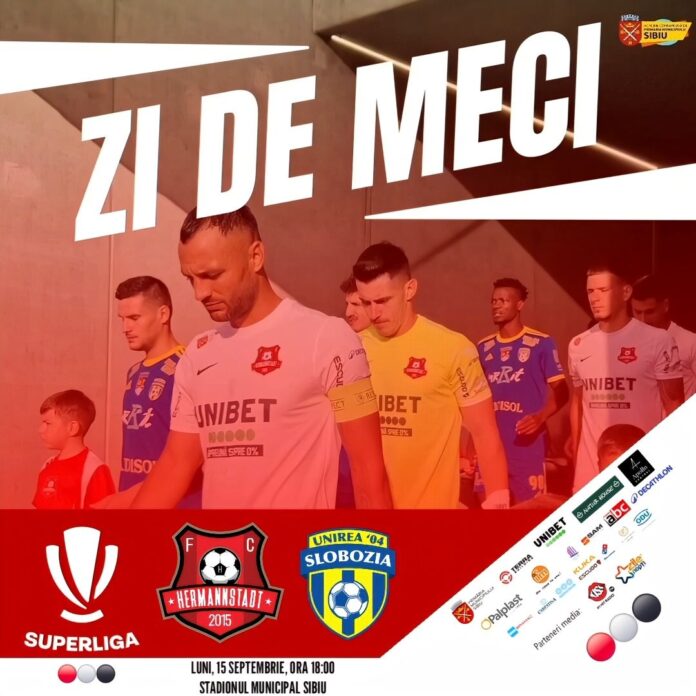 FC hermanstadt FC Hermannstadt în acțiune pe terenul Stadionului Municipal în meciul contra Unirei Slobozia