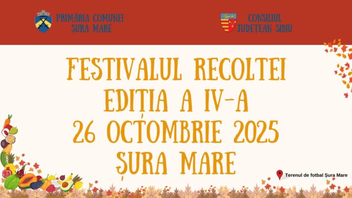 Șura Mare Festivalul Recoltei la Șura Mare cu oameni veseli sărbătorind cu produse agricole tradiționale