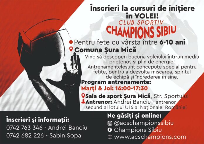 Echipa de volei pentru fete din Șura Mică antrenează pe teren