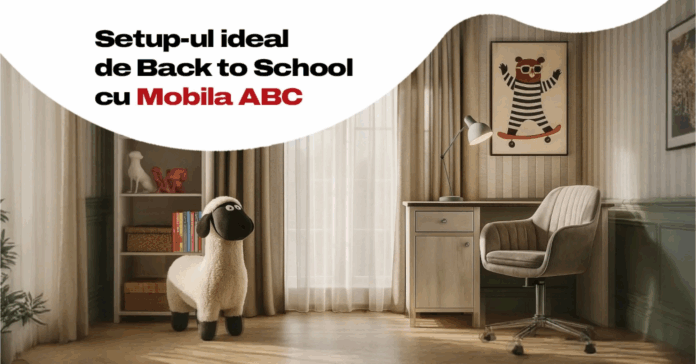 Mobila ABC Back to School: birou ergonomic și rafturi pentru un spațiu de învățare organizat