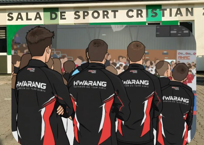 Copii la antrenament de Taekwon-do în noua secție din Cristian