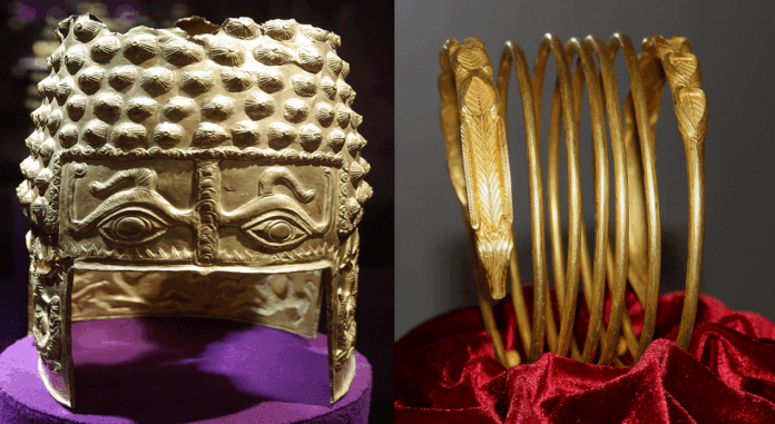 Captură de ecran din cazul furtului Coifului Dacic, prezentând documente judiciare sau articol de știri.