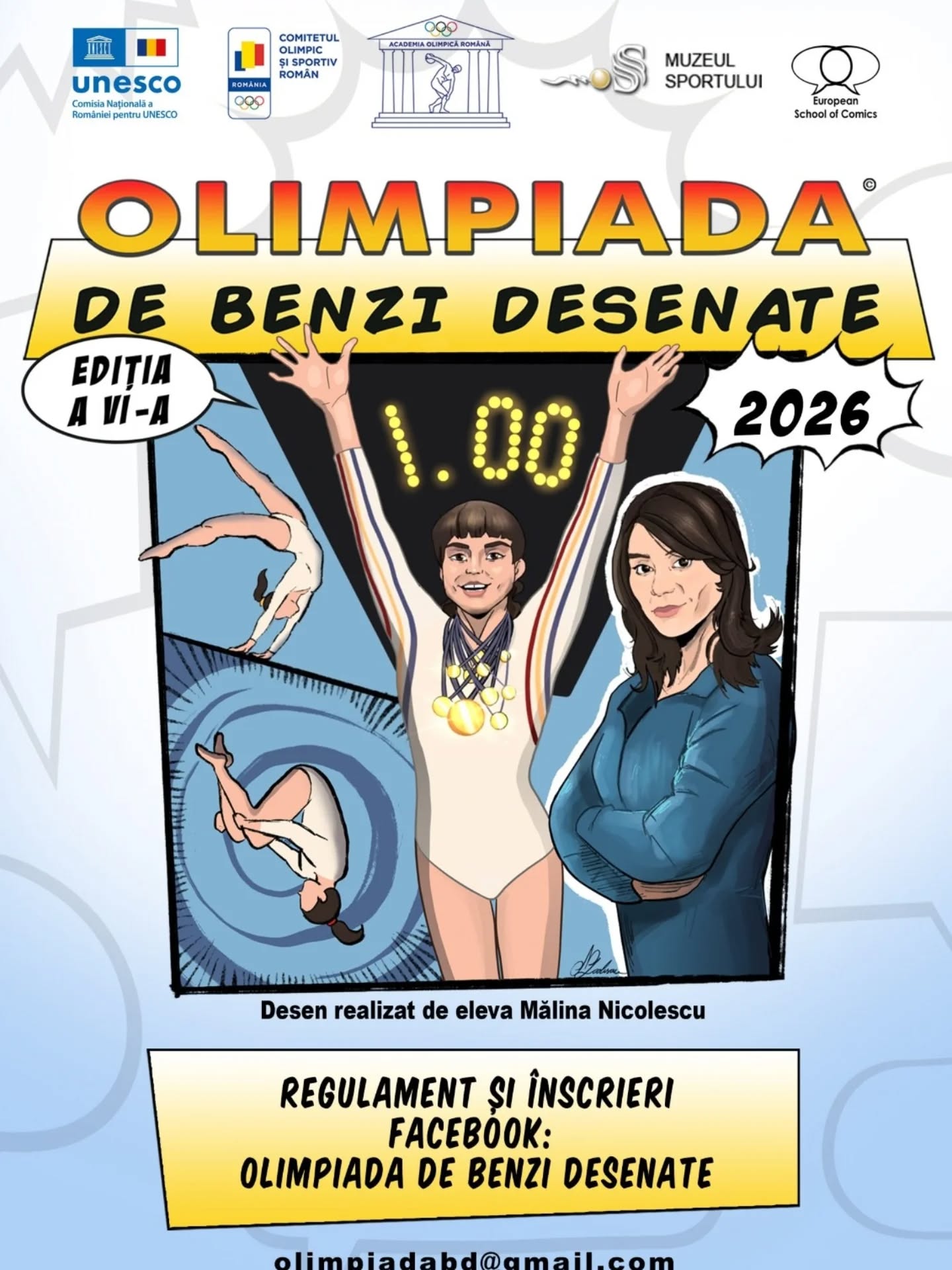 Elevi din Sibiu participă la Olimpiada de Benzi Desenate „Perfect 10 / 10 Perfect” cu lucrări creative.