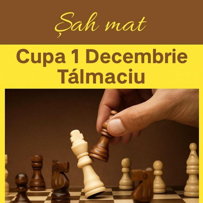 Concurenti concentrati la turneul de sah Cupa 1 Decembrie de la Talmaciu.