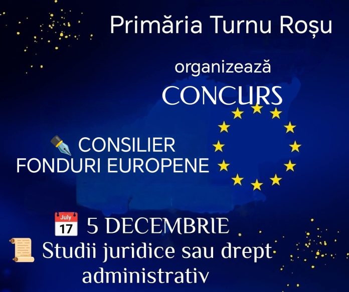 Concurs pentru postul de consilier fonduri europene la Primăria Turnu Roșu, fațada clădirii primăriei