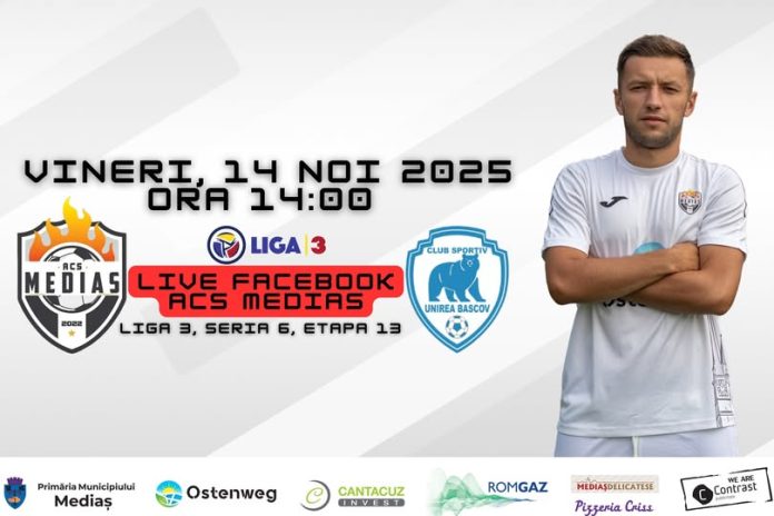 Echipa sibiană de fotbal în acțiune pe teren în meci de liga a treia