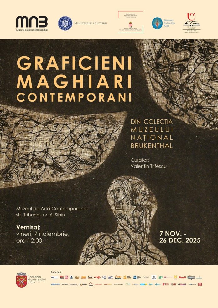 Afis expozitie grafică maghiară la Muzeul de Artă Contemporană Sibiu