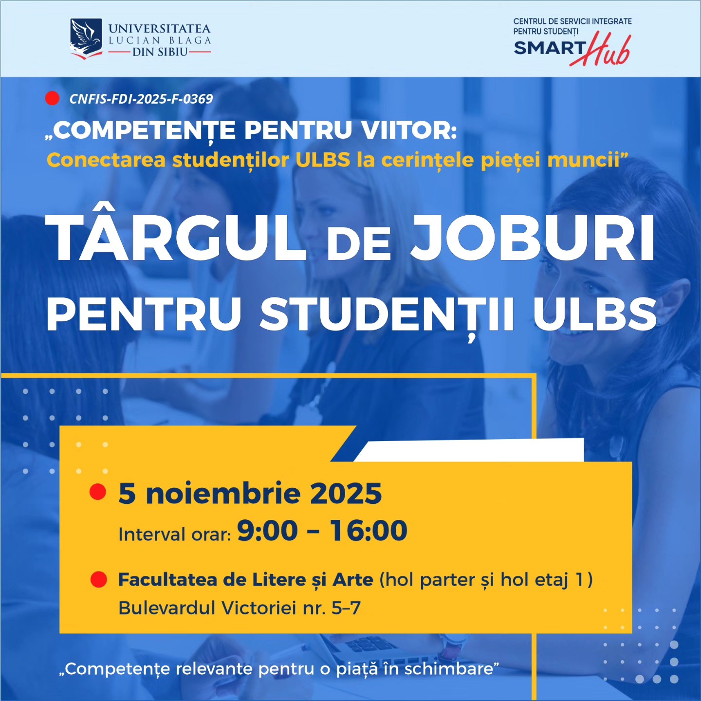 Târg de joburi pentru studenții Universității Lucian Blaga din Sibiu cu participanți la standuri