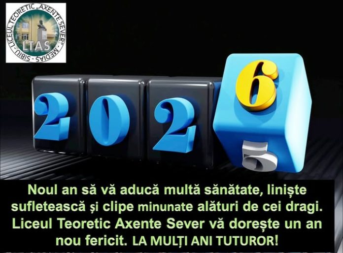 Liceul Teoretic Axente Sever transmite un mesaj de Anul Nou și urare către toată comunitatea școlară.