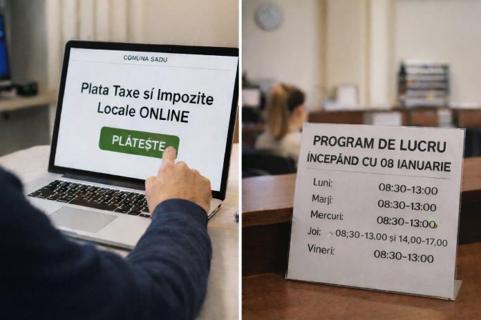 Comuna Sadu anunță taxele și impozitele locale pentru anul 2026, prezentate într-un document oficial.