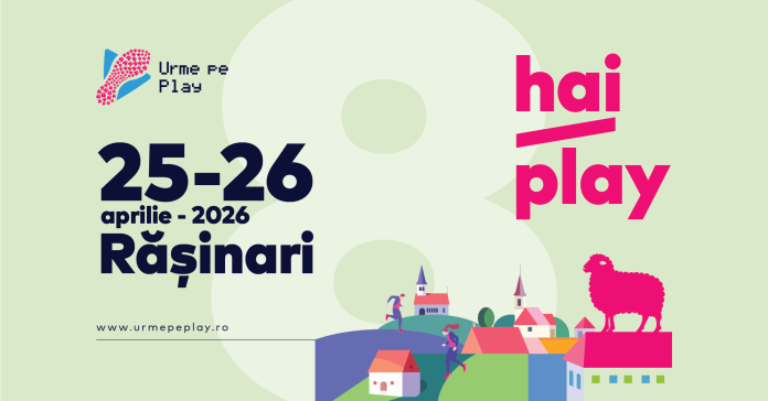 Logo-ul competiției școlare Urme Pe Play 2026, cu data de start a înscrierilor pe 1 ianuarie.