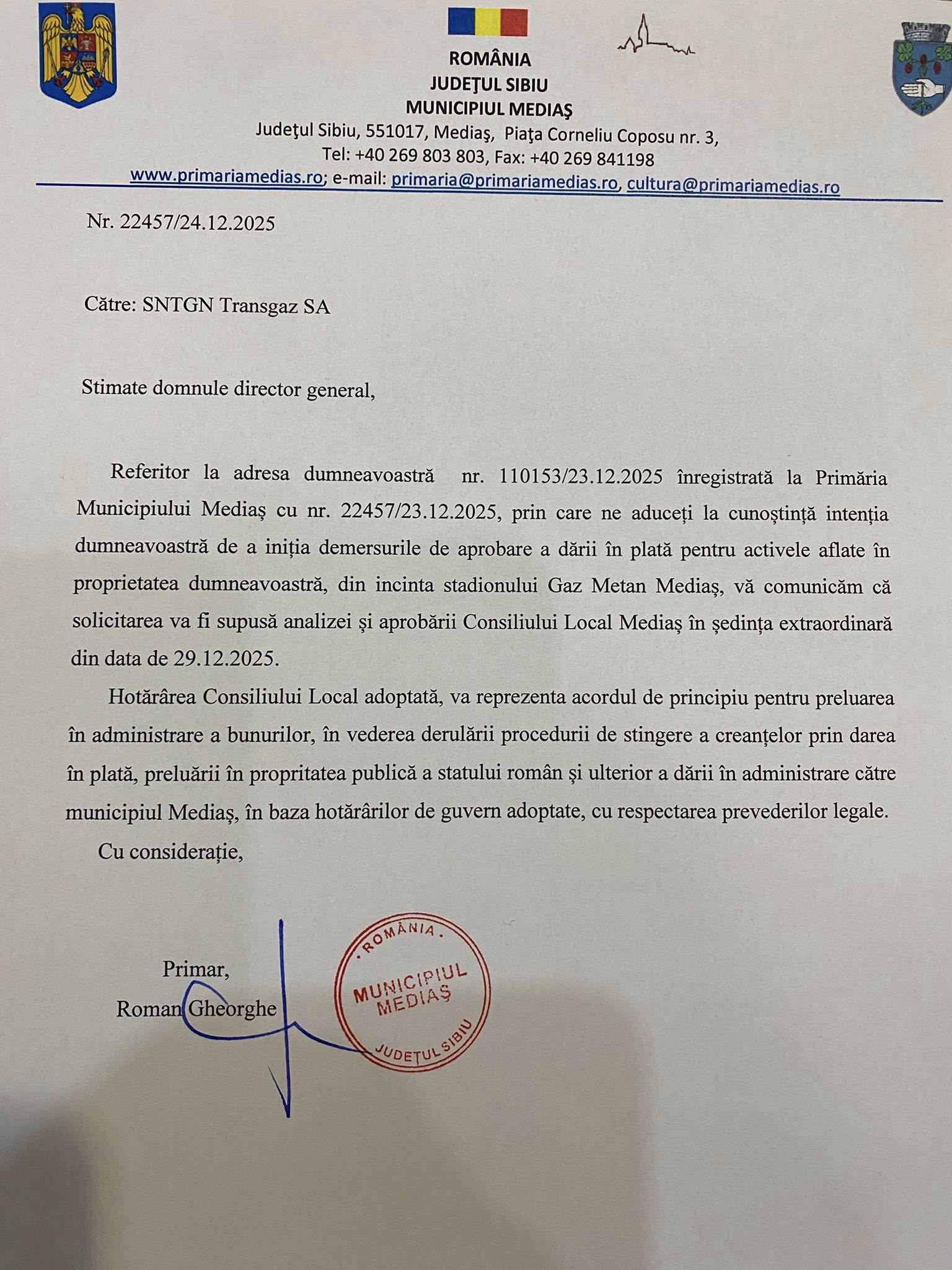 Negociere pentru preluarea Stadionului Gaz Metan de către Primăria Mediaș, detalii arhitecturale