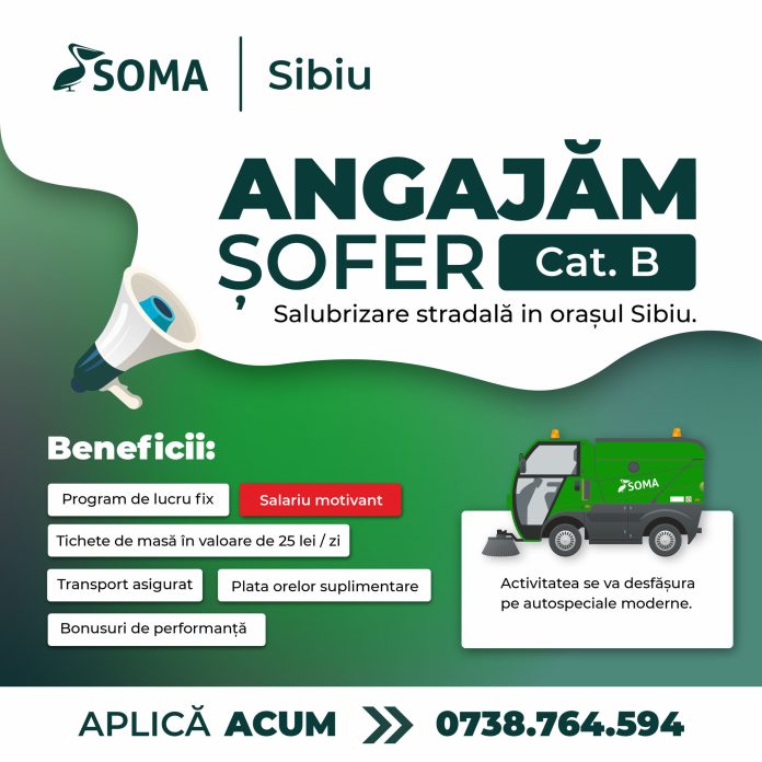 Angajați SOMA Salubrizare la lucru, menținând orașul Sibiu curat în perioada sărbătorilor