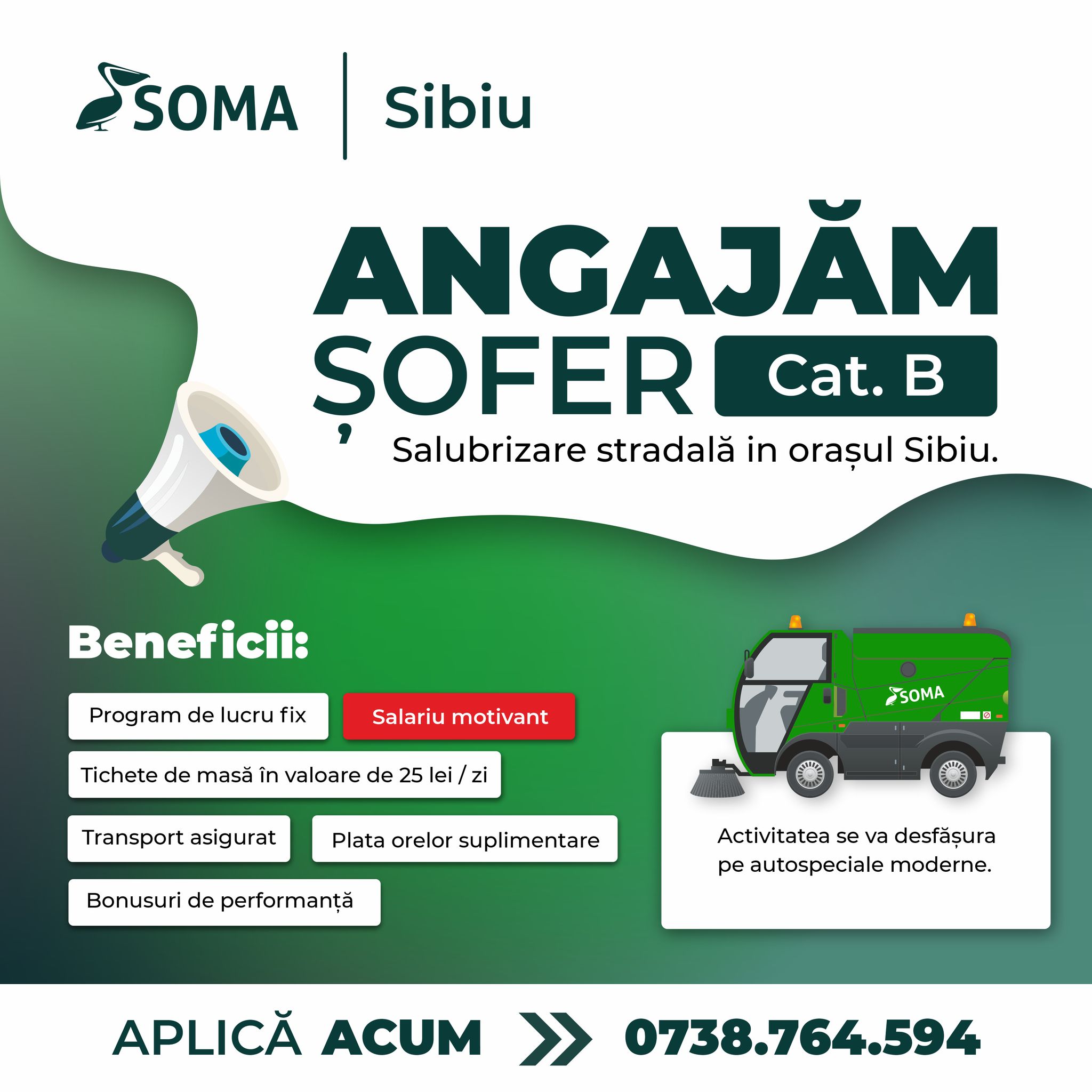 Angajați SOMA Salubrizare la lucru, menținând orașul Sibiu curat în perioada sărbătorilor
