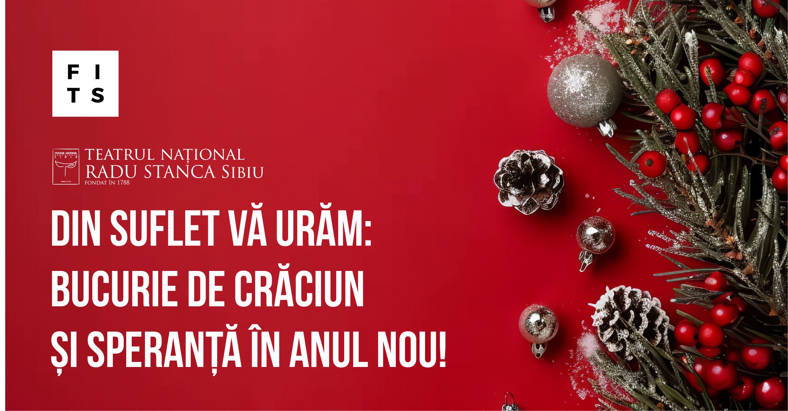 Prezentare digitală cu mesajul Sărbători fericite pentru premierele internaționale de ianuarie