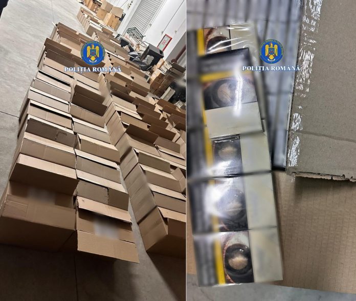 1,2 milioane de țigarete de contrabandă descoperite de poliția sibiană