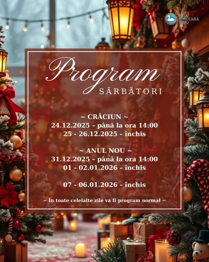 Baia Populară Sibiu - vedere interioară sau exterioară în decorul sărbătorilor