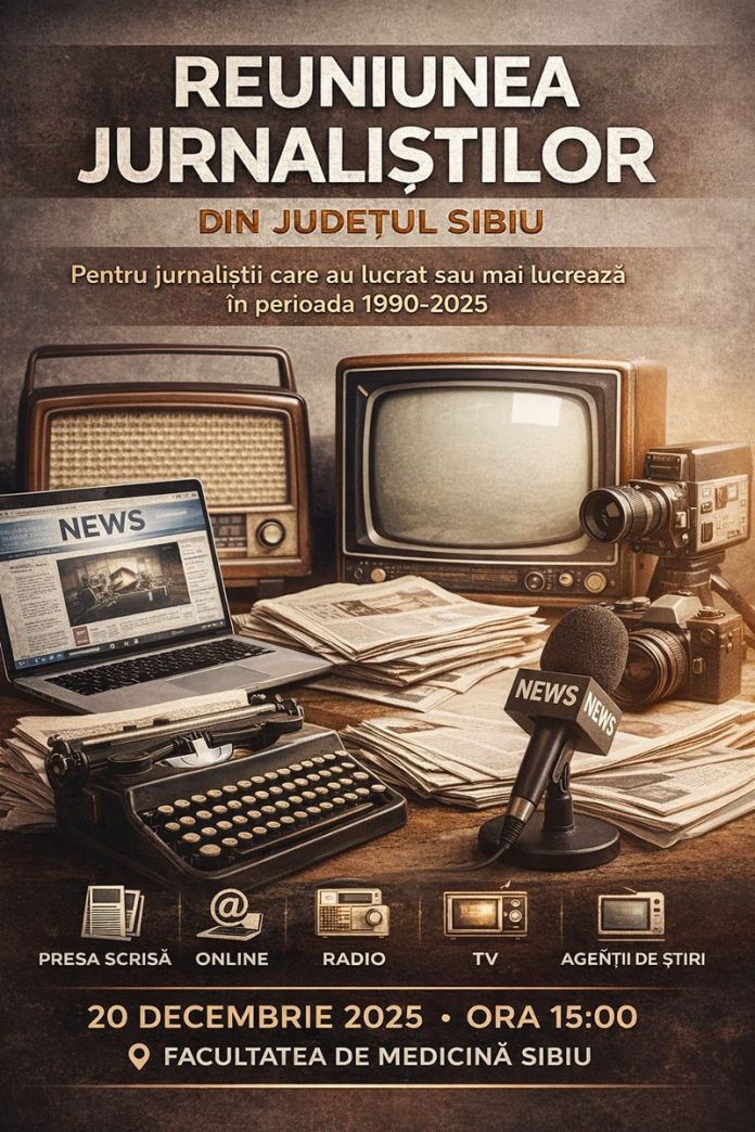 Afis Reuniunea Presei Sibiene pentru jurnaliști și memorialiști