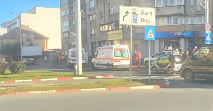 Captură de ecran cu locul accidentului de pe Bulevardul Coposu, în apropierea trecerii de pietoni.
