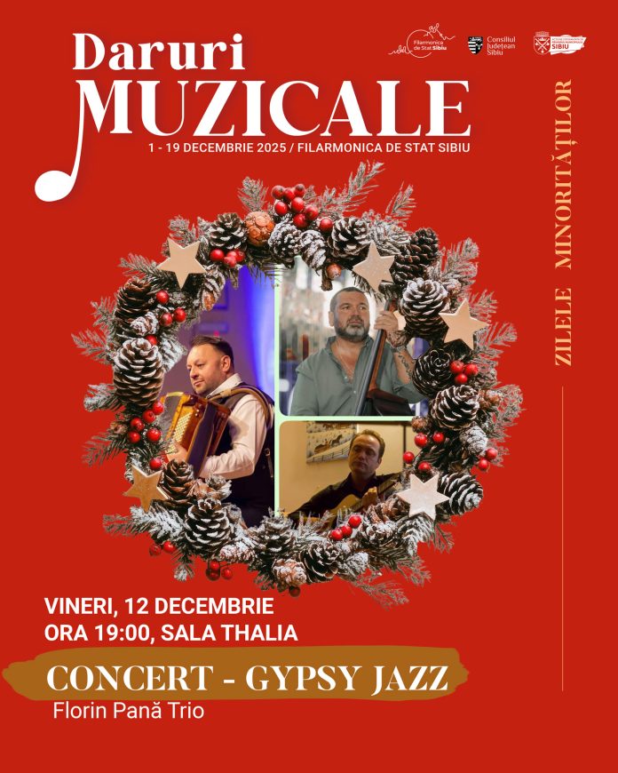 Florin Pană Trio cântă GYPSY JAZZ în concert la Sala Thalia din Sibiu