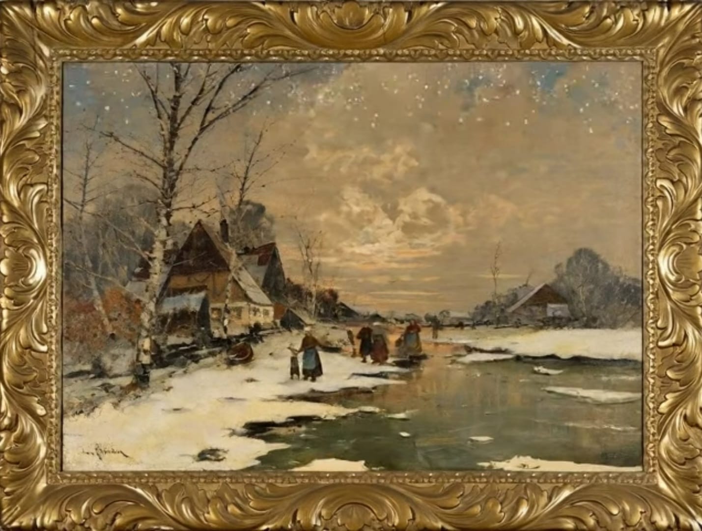 Pictură unicat hibernal secolul XIX, expusă la Muzeul Național Brukenthal