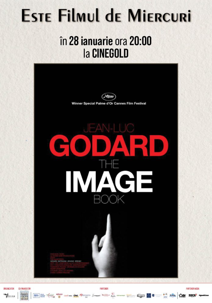 Afisul filmului „Le Livre d’image” de Jean-Luc Godard pentru Godard film screening