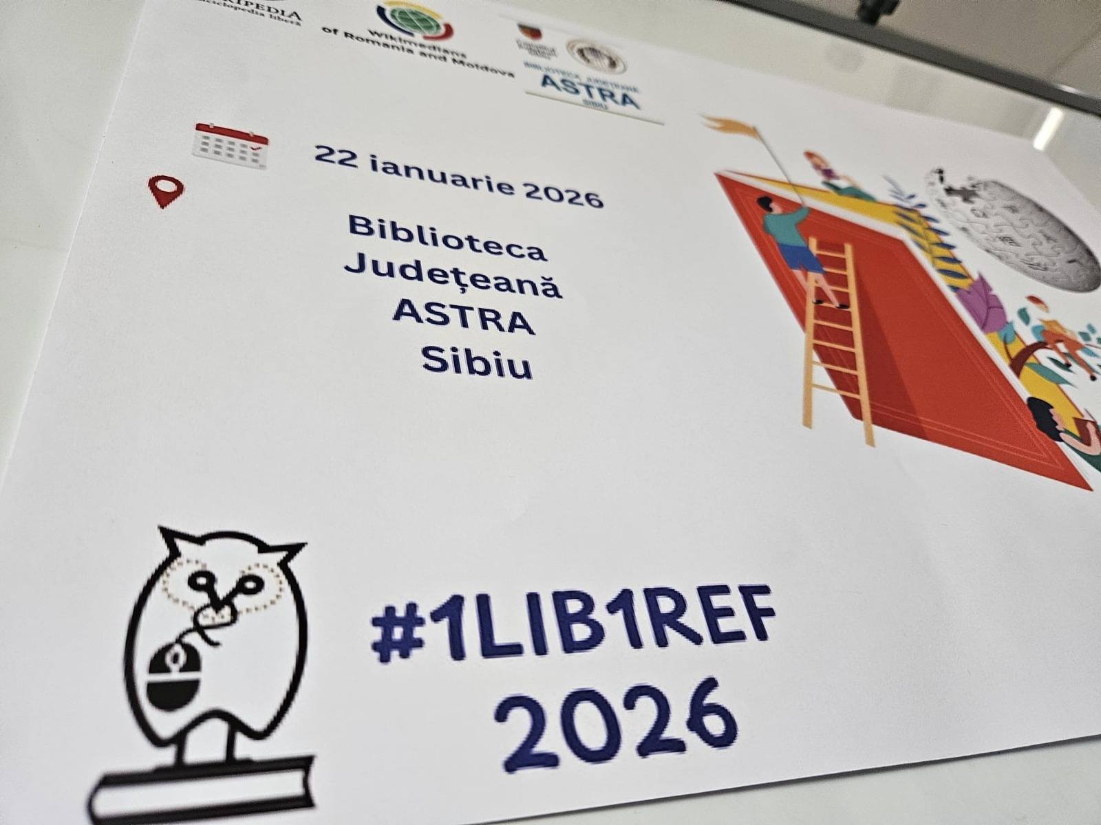 Participanți lucrând la calculatoare în timpul workshopului #1Lib1Ref 2026