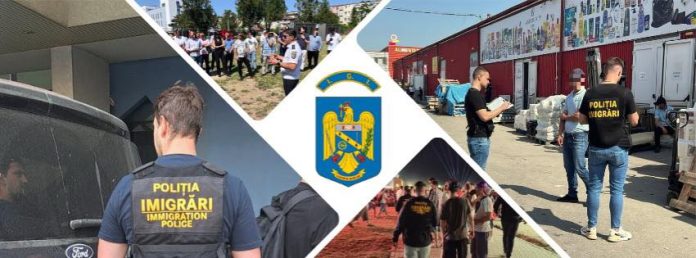 Muncitori străini prezentând documente la biroul Poliției de Imigrări Sibiu