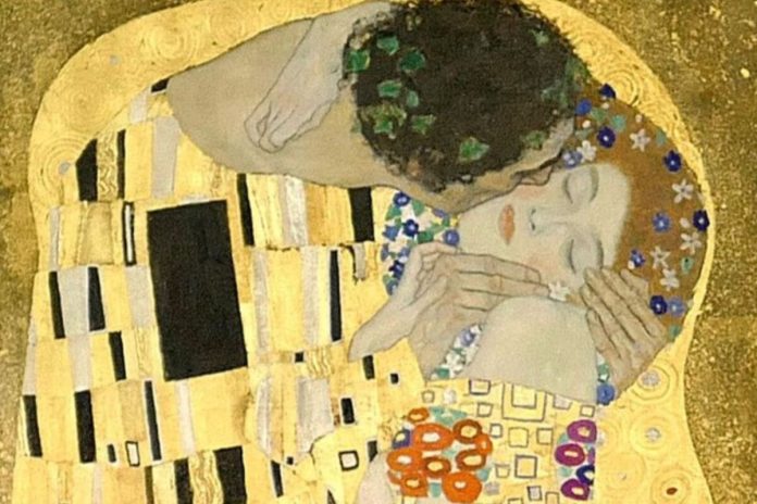 Aurul în artă: tablou clasic inspirat de tehnica lui Klimt și mozaicurile bizantine