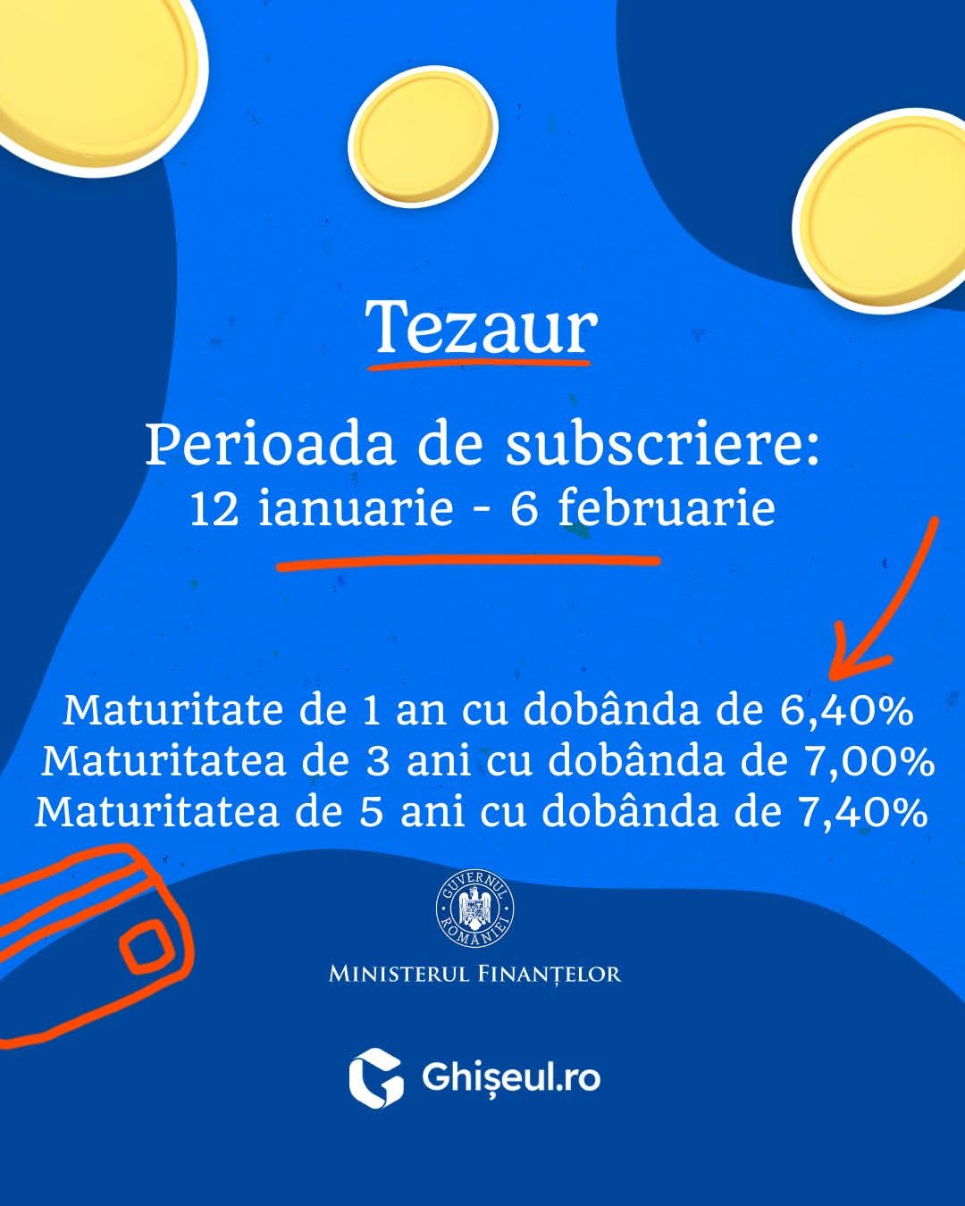 Obligațiuni de stat TEZAUR 2026 lansate de Ministerul Finanțelor cu dobânda atractivă de 7,40%